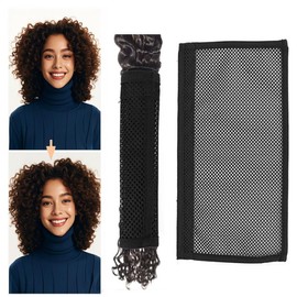 Hair Stretcher Lengthening Net for Curly Hair Prevent Shrinkage Lock Hair Stretcher Looser Curl Wave Hair Ringlets Hair Styling Tools Black 13in 2PCS