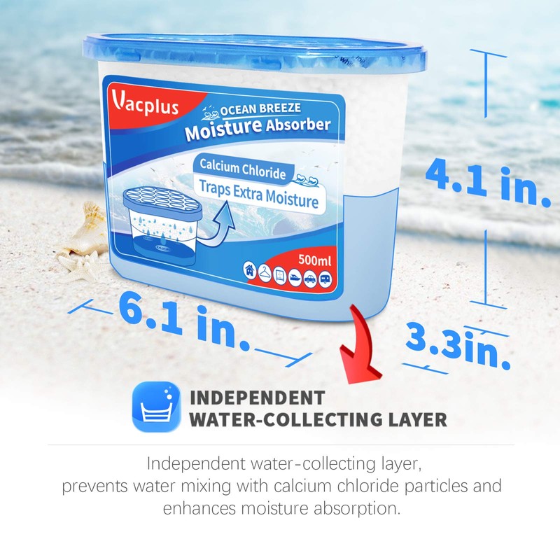 Vacplus Moisture Absorbers 6 Pack, Portable Humidity Absorber Boxes for