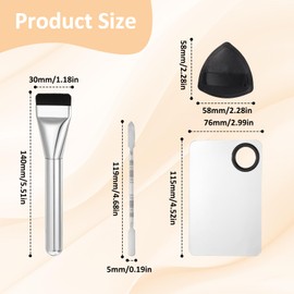 Acrylic Cosmetic Makeup Palette, with Black Powder Puff, Foundation Brush and Spatula, Foundation Mixing Palette for Nail Art Eye Shadow Eyelash Makeup Professional Pigment Blending