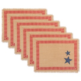 DII CAMZ11157 100% Jute/Burlap Fourth of July Placemat for Independence Day, Dinner Parties, Summer & Outdoor Picnics, 4th
