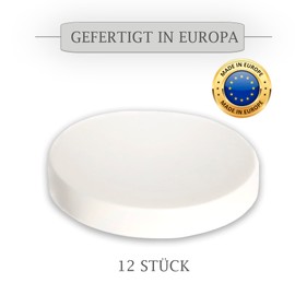 XILMARK Yoghurt Lids Compatible with Yoghurt Jars 125 grs (Edeka, Lidl, Aldi) Dessert Lid, Yoghurt Lid Closure, Plastic Lids for Yoghurt Cups, Dessert Jars, Diameter 56 mm, Pack of 12