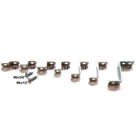 3/8 Depth --- Offset Mounting Canvas Z Clips For Picture Framing -- #6 X 3/8 Pan-Head Screws Included -- Pack of ONE HUNDRED (100) by United Mfrs. Supplies