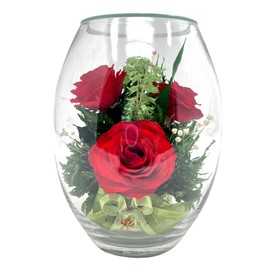 Fiora Flower | Long Lasting Real Roses in a Sealed Vase | Lasts up to 5 Years | Unique Present Gift