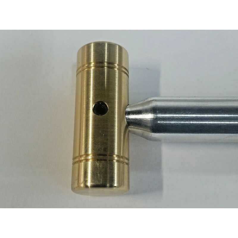 PTC 4 OZ. SMALL BRASS HAMMER KNURLED 5/8" ALUMINUM HANDLE