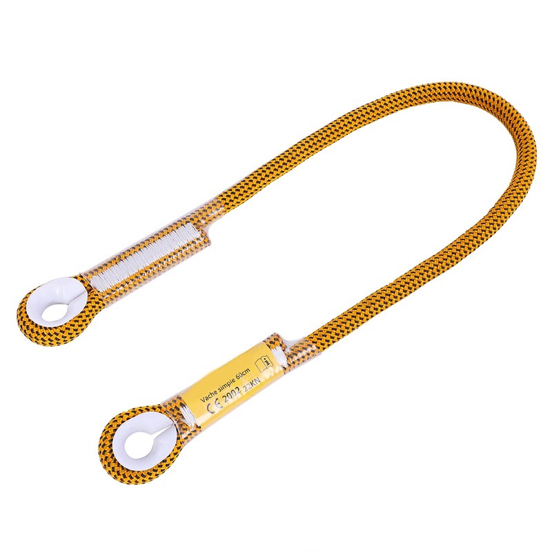 60/120/150cm Outdoor Survival Climbing Safety Rope with Ring Bearing(Yellow 60cm)