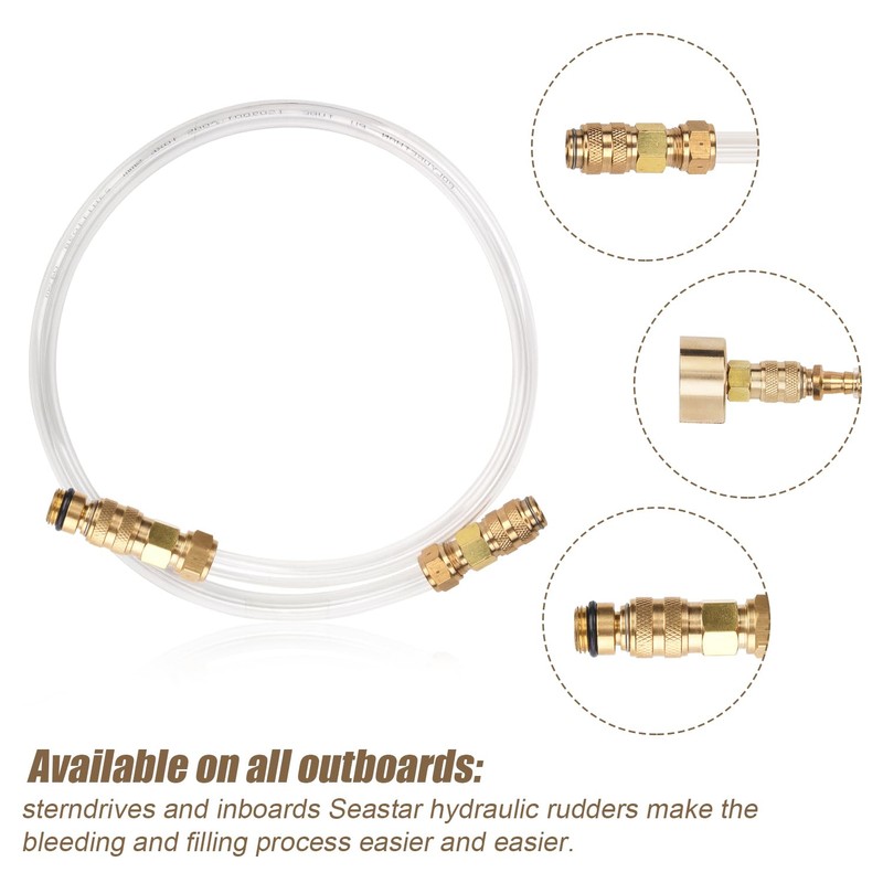 2pcs Hydraulic Steering Bleed Kit, Boat Bleed Kit Filler Tube