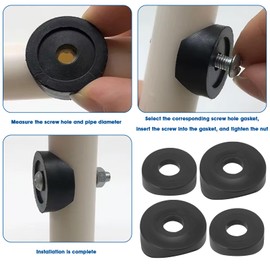 SG Store Pack of 100 Bushings Spacers Round Tube Washers M6 M8 Black Plastic Curved Washers Plastic Spacer Sleeves Round Tube Seals for Furniture Foot