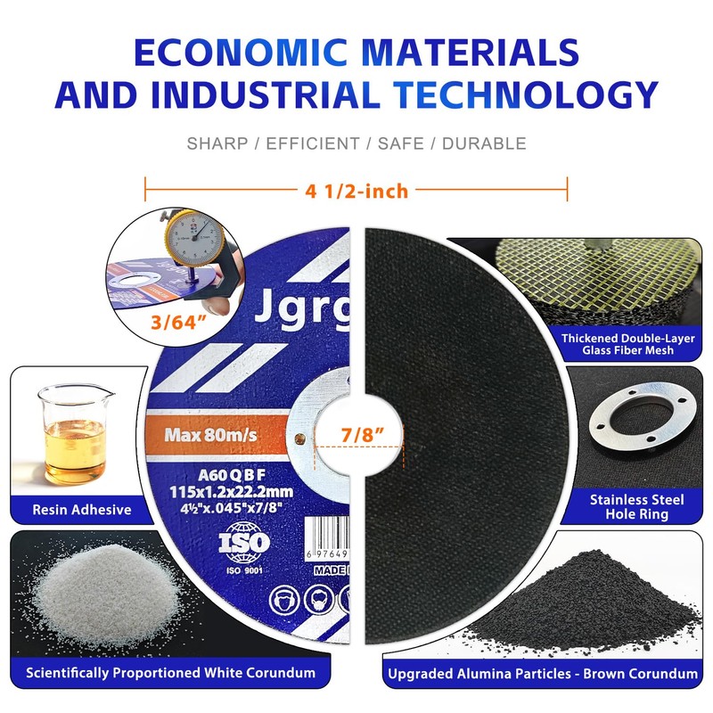 Cut Off Wheels 4-1/2", 100 Pack Angle Grinder Cutting Wheel,