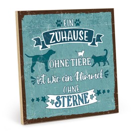 TypeStoff Wooden Sign with Saying - Pets - Vintage Look with Quote for Dog and Cat - HS-01133
