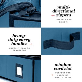 HOMIOR Gift Wrap Organizer, Christmas Wrapping Paper Storage Bag w/Useful Pockets for Xmas Accessories, Fits Upto 24 Rolls, Underbed Storage for Holiday Decorations, Large Capacity Storage Box