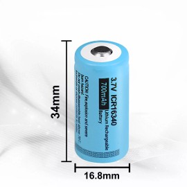 PKCELL 2Pcs ICR 16340 3.7V Li-ion Rechargeable CR123A Battery for Arlo Wireless Cameras