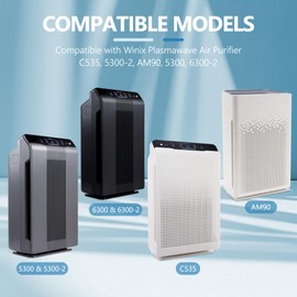 115115 Replacement Filter A Compatible with Winix PlasmaWave C535, 5300-2, 6300-2, 6300, 5300, P300, 9000, 5000, 5000B Air Purifi-er, 3 HEPA Filters and 9 Activated Carbon Pre-filters, 3 Pack