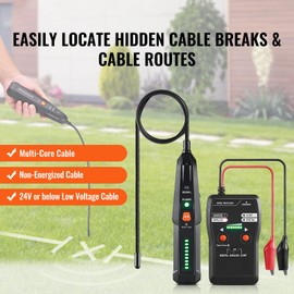 Happybuy Subterranean Wire Locator, 6.5FT Detection Depth, Cable Tracer & Break Detector, 3280FT Range, for Hidden Pet Fences, Sprinkler Valves