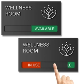 Wellness Room Sign - Do Not Disturb, Door Signs for Office Business, In Use/Available Slider Indicator Tell Whether Room is Vacant Occupied