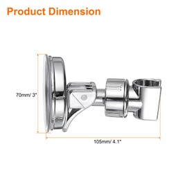 uxcell Shower Head Holder, Suction Cup Shower Head Holder, Handheld Removable Showerhead and Wall Mounted Suction Bracket (Silver)