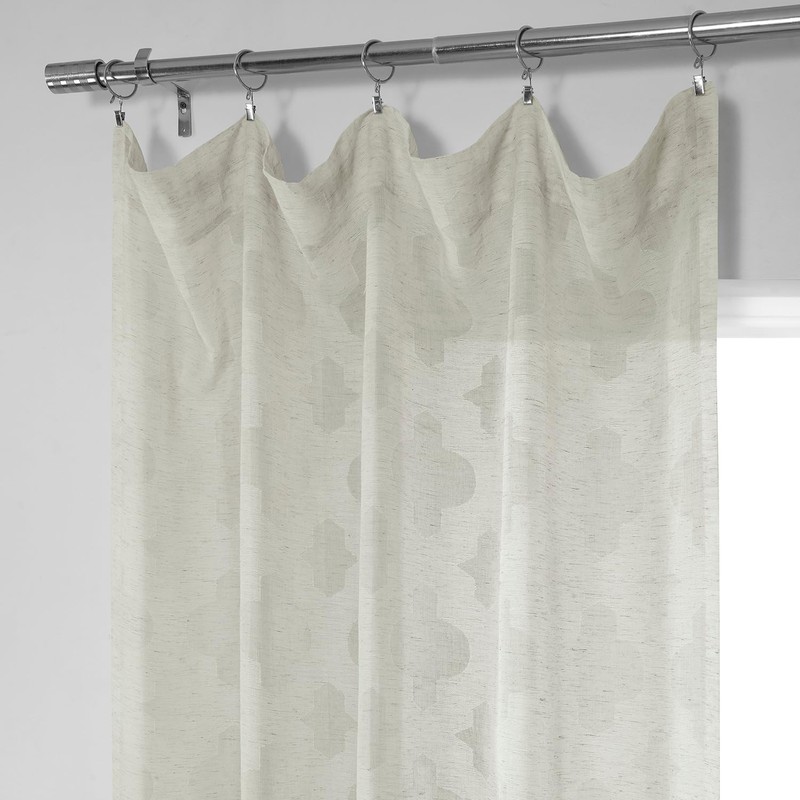 HPD Half Price Drapes Patterned Linen Sheer Curtains For Living