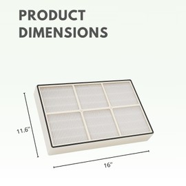 Nispira True HEPA Filter (Small) with 4 Pre-Carbon Filters Compatible with Whirlpool Whispure Air Purifier Models AP150, AP250, AP25030K, APR25530L, APR25130L; Compared to Part # 1183051 1183051K