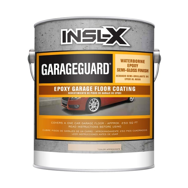 INSL-X EGG922S9A-1K Garage Guard Waterbased Epoxy Semi-Gloss Paint, 1 Gallon Kit, Desert Sand