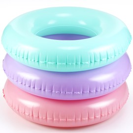 ShinyRelief 3 Pcs Inflatable Pool Floats 30'' Macaron Swim Inner Tube for Kids Swim Rings Raft Floats for Adults Summer Beach Swimming Pool Birthday Bachelorette Party Decorations(Classic Color)
