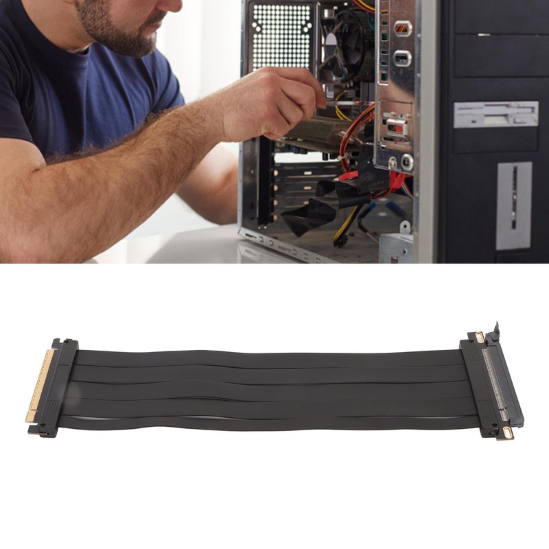 PCIE 4.0 X16 Extender 180 Degree 26GB/s 11.8 Inch Shielded