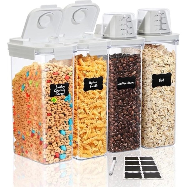 Cereal Containers Storage Set 4 Pcs Airtight Food With Flip-top