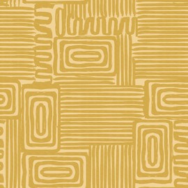RoomMates Emily Rayna Yellow Pathways Peel and Stick Wallpaper, RMK12744PLW