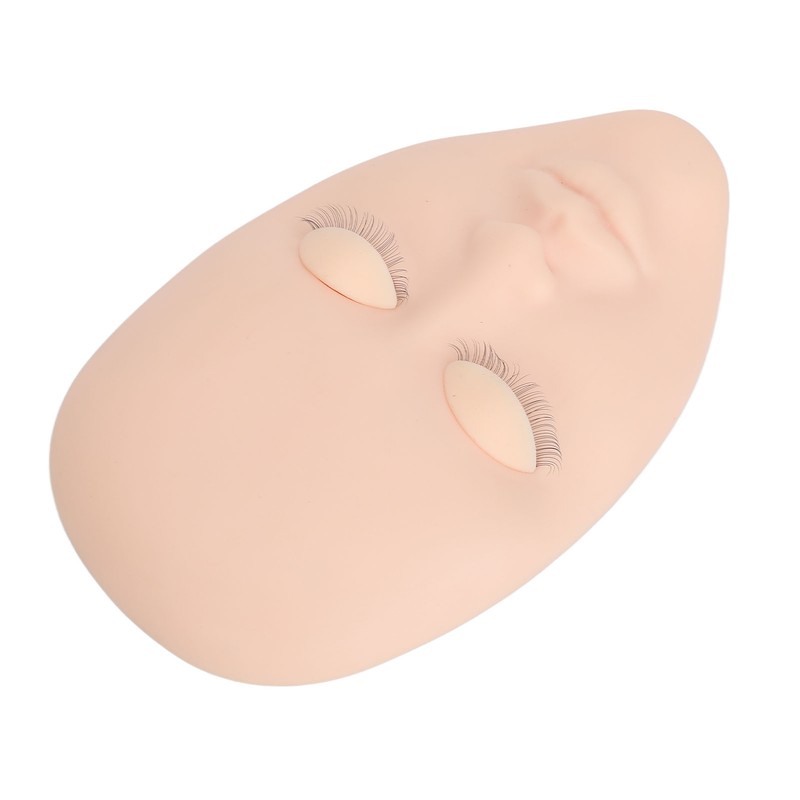 Eyelash Extension Mannequin Head with 6 Pair Replacement Eyelids Soft