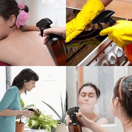 Black Spray Bottle Replacement Nozzle Sprayer Head，Mist Stream Sprayer for 8oz/16oz Glass Spray Bottles for Home, Kitchen, Garden and Office Refillable Containers,Lab Bottles and Jars，Spray Bottles