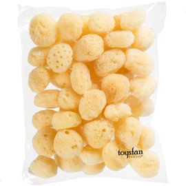 Natural Sea Cotton Silk, Size 4, Approx. 1.6 inches (4 cm), Pack of 50, SS Size, Professional Specifications, Absorbent, Durable, Sanitary, Fine Texture and Gentle Touch Sea Sponge for Women, Large