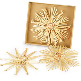4 x Straw Stars, XXL, Diameter 20 cm, Large Christmas Tree Decorations for Christmas, Optimal Christmas Tree Pendant, Beautiful Tree Decoration for Your Christmas Tree Made of Straw