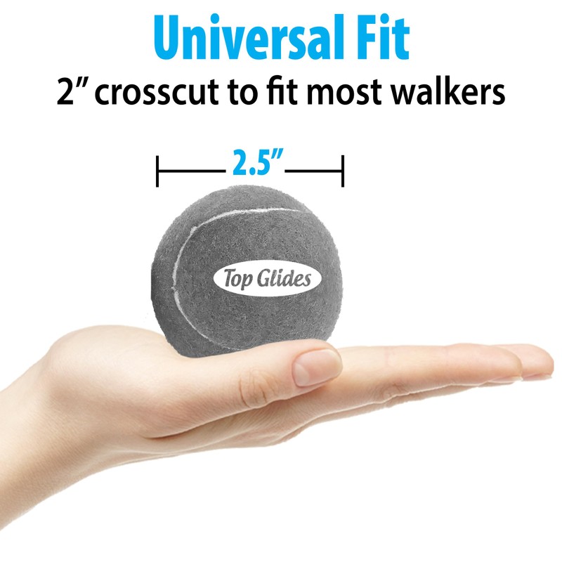 Top Glides Precut Walker Tennis Ball Glides - Gray -