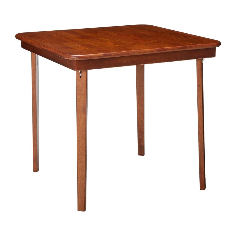 MECO Stakmore Classic Straight Edge Solid Wood Folding Card Table,