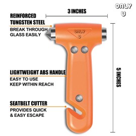 Car Escape Tool, Car Accessories, Safety Essentials, Window Breaker, Seat Belt Cutter, Hammer, Safety, Survival, Affordable,Be Safe Leave One in Every Car 2/PK
