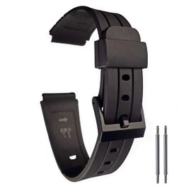 F91W Watch Strap Compatible Replacement for the Casio F91-W Digital Watches with Fresh Set of Spring Bar Pins F-91W Black Watchstrap Band