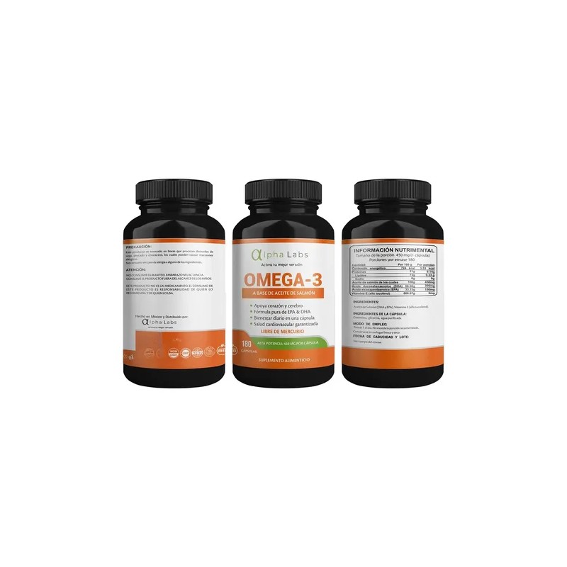 Omega 3 Alpha Labs Alta Potencia 180 Cap Aceite De