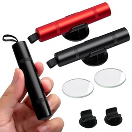 2 in 1 Gurtschneider Notfallhammer, 2 Stück Automotive Gurtschneider Notfallhammer, Notfall Hammer mit Testglas und Fahrgestell, Notfall Autofensterbrecher Fluchtwerkzeug(Schwarz+Rot)