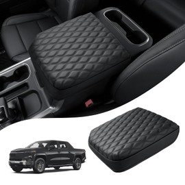 Autorder Center Console Cover for GMC Sierra/Chevy Silverado 2019-2025 2026 Accessories Armrest Cushion Cover Nappa Leather Middle Console Covers Console Cushion Pad Anti-Scratch(Bucket Seat Only)