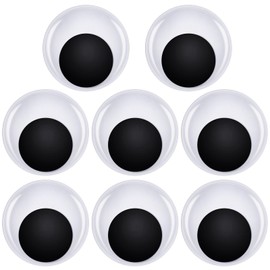 TOAOB 8pcs Large Googly Wiggle Eyes with Self Adhesive 2 Inch Giant White Plastic Sticker Eyes for DIY Crafts Scrapbooking Decoration