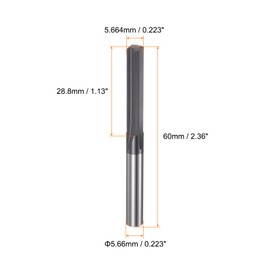 HARFINGTON Carbide Chucking Reamer 0.223"(5.664mm) Dia Straight Flute Straight Shank Machine Reamer Tool for Metal and Lathes CNC Machining Centers, Black