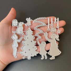 Christmas Tree Children's Dog Cutting Dies for Card Making，Cutting Dies Cut Stencils for DIY Scrapbooking Photo Album Decorative Embossing Paper Dies for Card Making Templated+Cute Brooch Pin