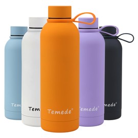 Temede Large Stainless Steel Insulated Water Bottle 1L, Vacuum Flask BPA-Free, 12hrs Hot & 24hrs Cold Drinks, Thermal Metal Sports Bottles, Leakproof Double Wall Drinking for Kids, Gym, Running,Travel