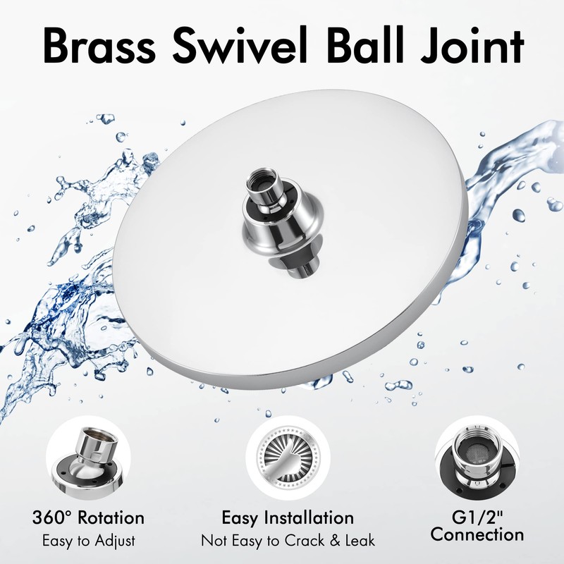 KES Shower Head 10 Inch Fixed Shower Head, Large Rainfall