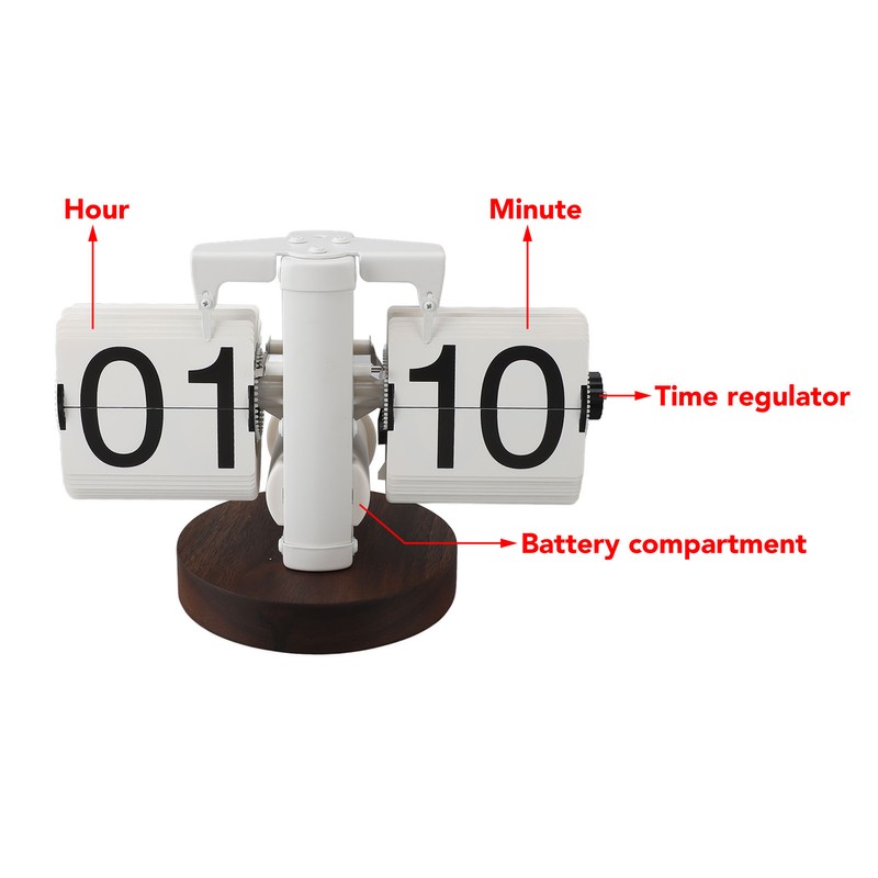 Flip Desk Clock Retro Single Sided Battery Powered Retro Vintage