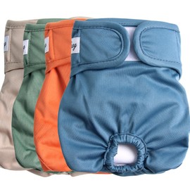 JoyDaog Female Dog Diapers for Large Dogs,4 Pack Reusable Washable Premium Doggie Diapers for Heat,Incontinence,Period Doggy Nappies,XXL