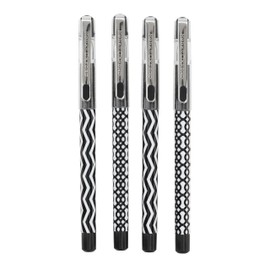 Helix Oxford Monochrome Gel Black Ink Pens x4