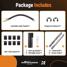 maXpeedingrods 38900 Two Valve Tool Kit for Ford Triton 1996-2003, Spark Plug Thread Repair Kit for Ford 4.6L, 5.4L and 6.8L V-10 Two Valve Engine, with 8*M14-1.25 Inserts