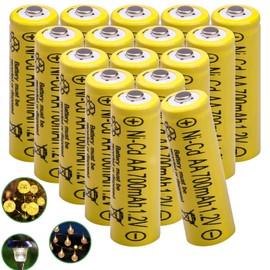 16 packs AA 700mAh 1.2V NiCd Rechargeable Batteries,Double A 1.2V Rechargeable Battery for Solar Garden Lights,Outdoor Solar Lights,Solar Lawn Lamp,Solar lamp post, String Lights,Solar Wall Lights