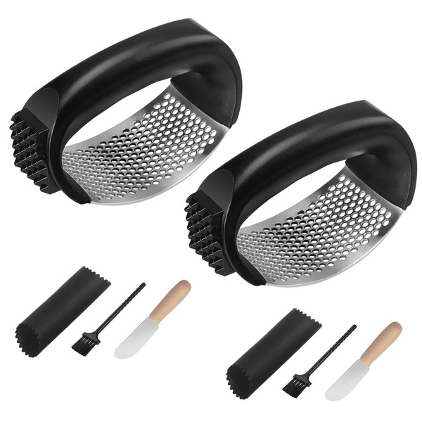 Ywmoml 2 Pack Garlic Press Rocker Set – Innovative Stainless