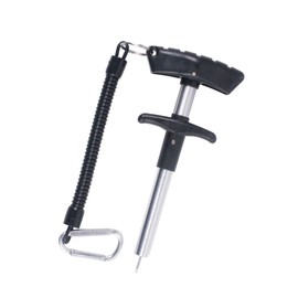 DEVENTORZ Quick Hook Remover Lightweight Portable Abrasion Resistant Durable Rust Resistant Fishing Props Fishing Tool Fishing Carabiner & Spiral Cord (Silver)