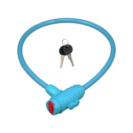 Relaxdays Children's Bicycle Lock, 2 Keys, 70 cm Long, Children's Lock for Bicycle & Scooter, Children's Bicycle Lock, Blue